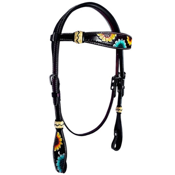 HILASON Western Horse Headstall Breast Collar Set American Leather Black